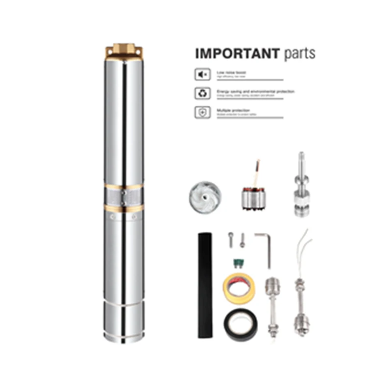 QQPUMP Pompe Solaire Pour Forage Bldc 24V Solar Power Submersible Water Pump For Agricultural