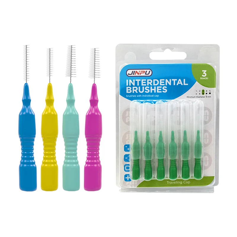 
interdental tooth brush Dupont nylon bristle inter dental brush 