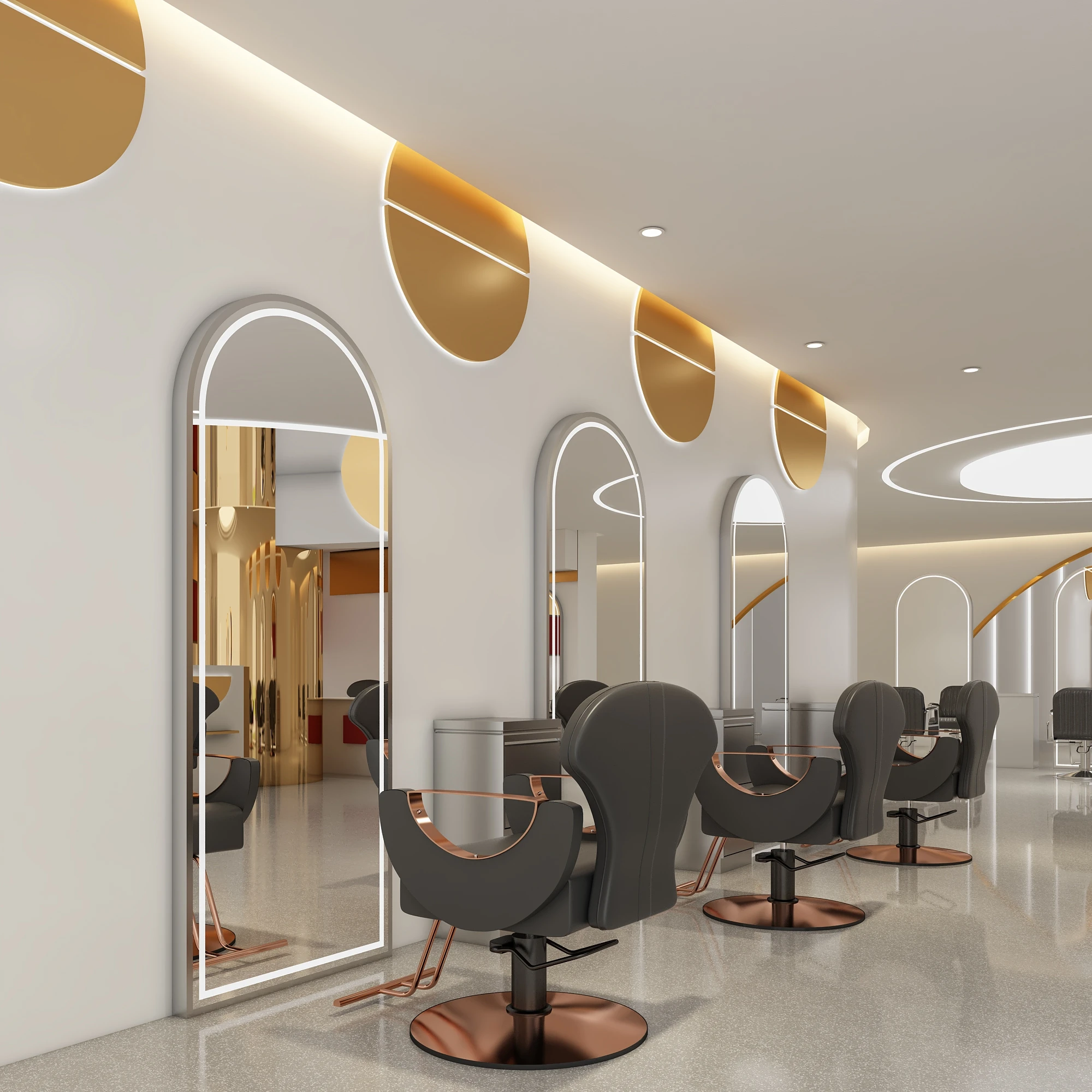 Ultra Decor Interior Nail Salon Station Nail Table Display Beauty Mirror Hair Salon Furniture Mirror Manicure Table Pedicure