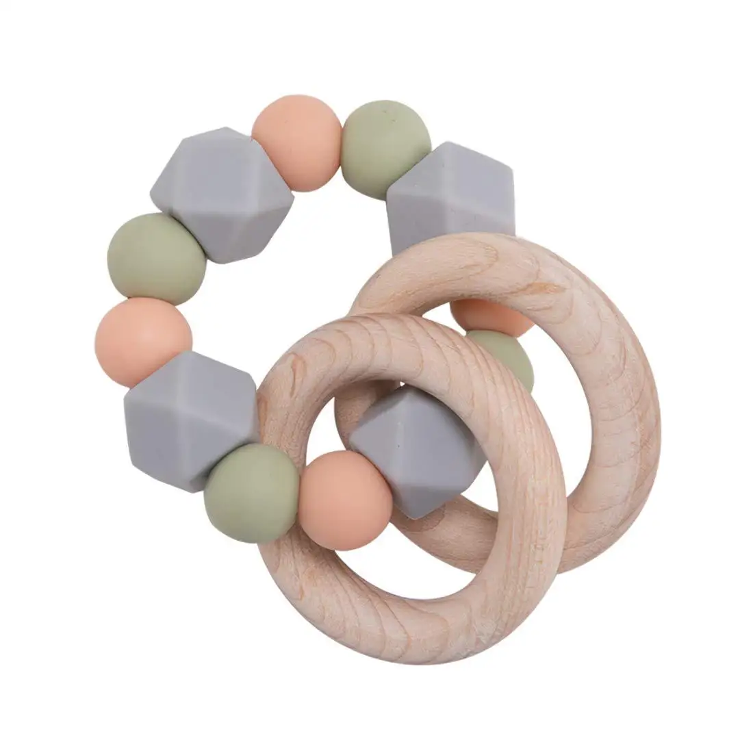 hot selling baby Beech soothing chews Silicone baby teether stickdiyBracelet bite environmental teether