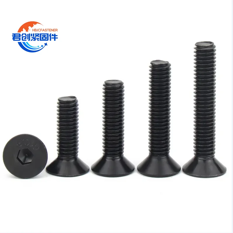 Hexagon Socket Countersunk Head Screws DIN White Black Yellow Zinc Plain Bolt 3/8 4.8/ 8.8/ 10.9/ 12.9 Ect Junchuang CN;HEB