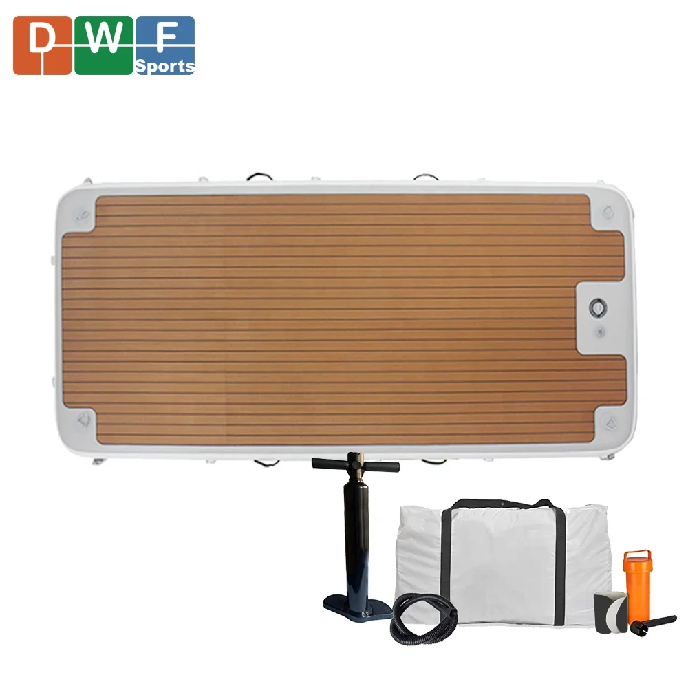 BSCI/EN Inflatable Platform Hotsale Fishing Floating Island Boat Dock Swim Water Inflatable Platform