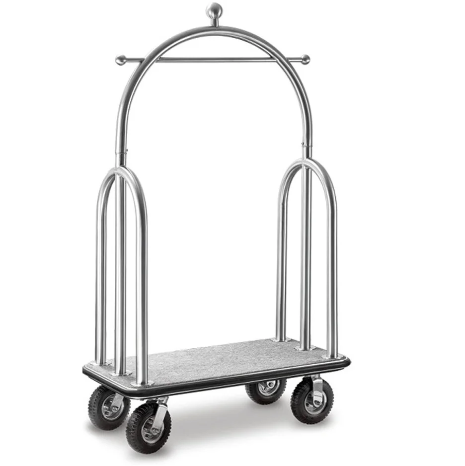 Attractive price new type bellboy Golden metal birdcage hotel luggage