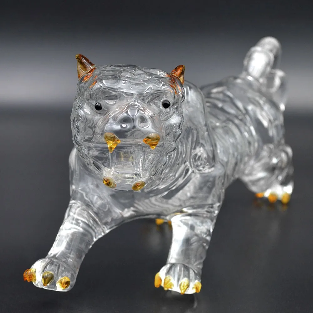 Best-selling Custom 500 ml Handmade Glass tiger Horse Dragon Shape Bottle Animal Liquor for the Wine spirits liquor