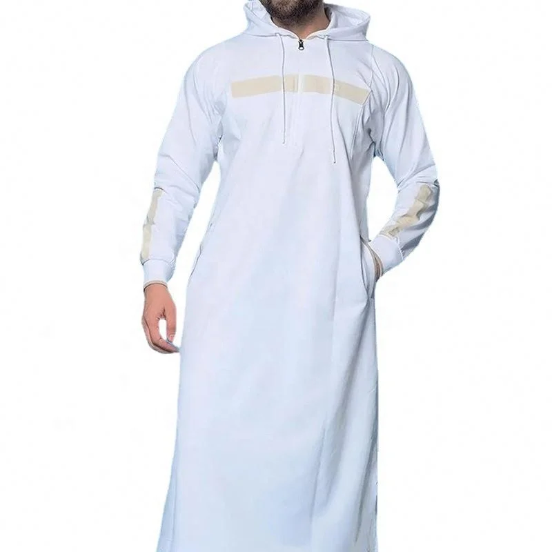 Исламская мужская одежда Dubai Thobes толстовка с капюшоном Abaya Arab Saudi Thobe Muslim карманом