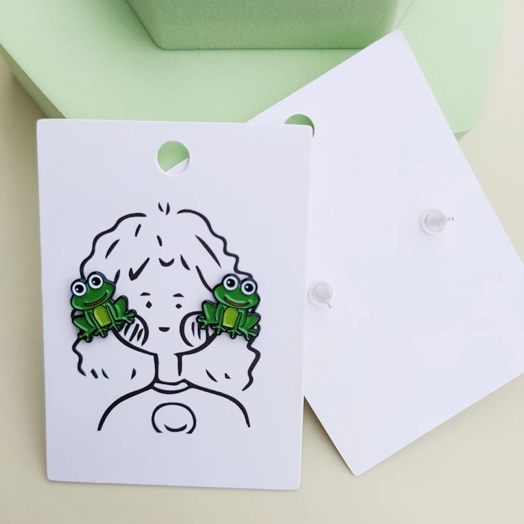 Hot Sell New Your Own Design Custom Frog Shape Soft Enamel Cartoon Animal Logo Metal Cute Kids Stud Earrings