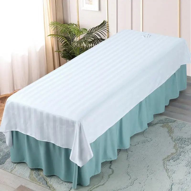 Wholesale Polyester Stripe SPA Sheet Massage Table Sheet