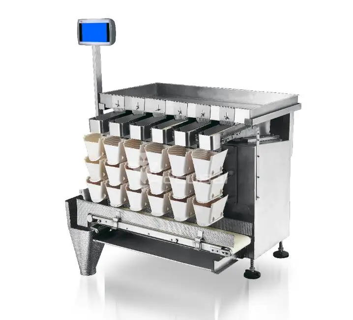 
Automatic sticky food belt feeding linear weigher packing machine for prok meat fresh fish kimchi 