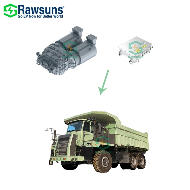 Rawsun AC Motors 614VDC 310-450kW 2800Nm EV Conversion Kit Heavy Truck Tractor with Clutch Motor Electrico Para AMT Display Rack