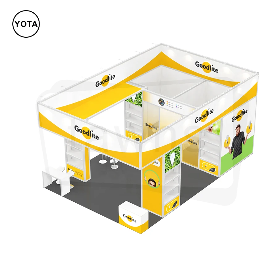 Tawns Popular Reusable Modular Trade Show Booth Custom Logo Printing Design Double Side Sign Floor Standing Lightbox Stand