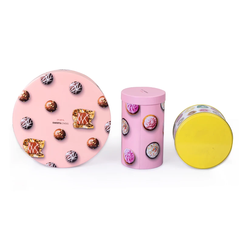 Wholesale China Factory Cookie Metal Tin Box Round Organizer Food Grade Big Round Candy Tin Can Metal Box For Cookie With Lids