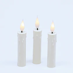 Hot Selling 2023 Creative Decoration Christmas Set of 10 Xmas Tree Taper LED Candle with Timer and Clips