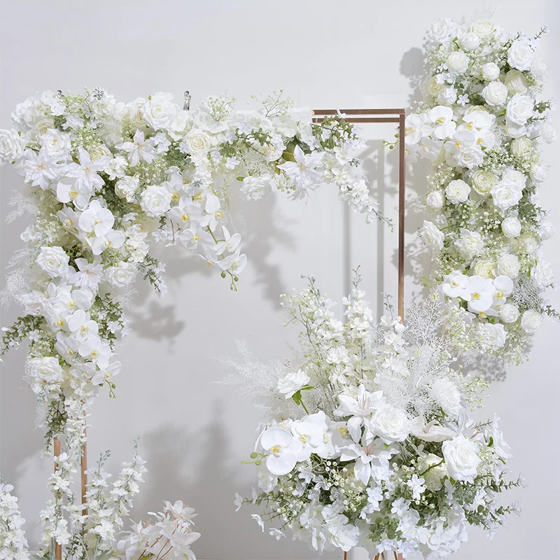 Factory Customized white flower rows Wedding Backdrop Decorative Hydrangea Props Artificial Flower Rows Floral Arches Decoration