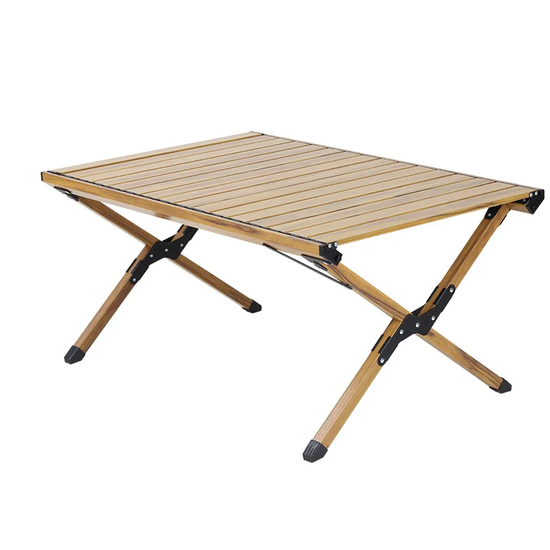 Wholesale Customized Tianye New Design Foldable Wood Grain Aluminum Egg Roll Table For Camping