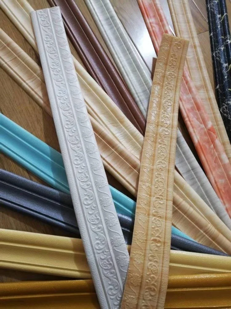 2020 Factory direct supply PE foam self adhesive skirting line xpe foam wall sticker wall decoration 3d pe foam wallpaper