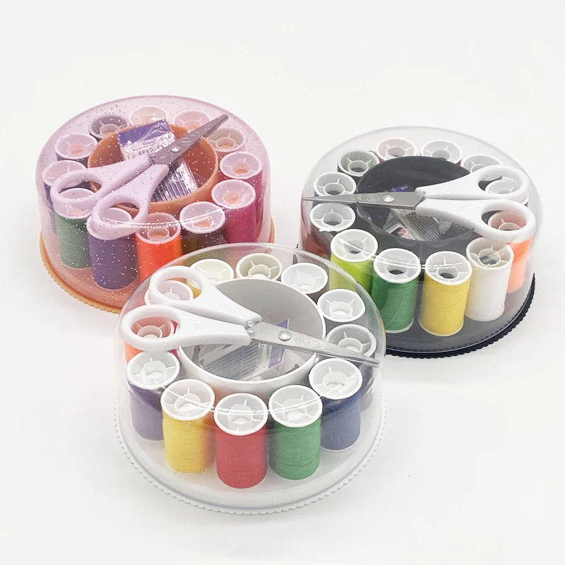 Portable sewing box set for practical thimble cross stitch sewing tools dormitory mini storage sewing box