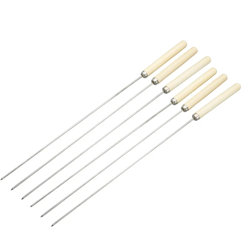 Skewers for Barbecue Reusable Grill Stainless Steel Skewers Shish Kebab BBQ Camping Flat Forks Gadgets Kitchen Accessories Tools