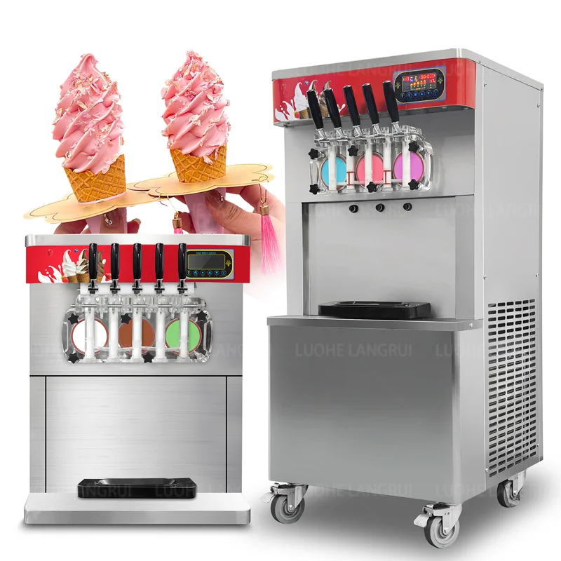 Soft Serve Ice Cream Maker 5 Flavors Automatic Icecream Making Machine Commercial for Business Sale Prices