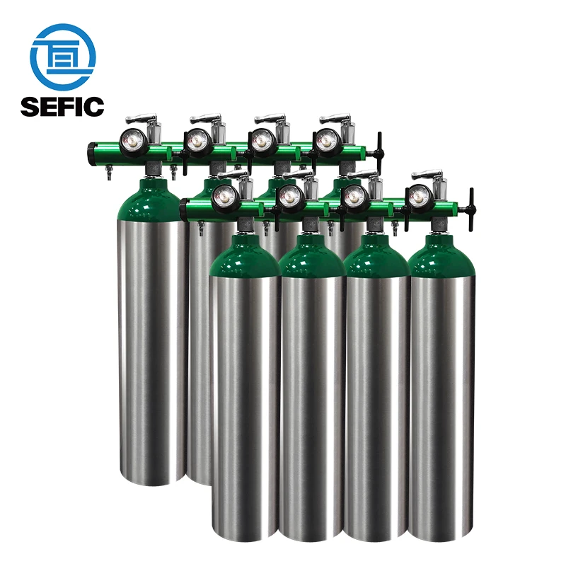 Portable Manufacturer Direct Sale Md Size Dot3al Seamless Aluminum 6061 Medical Oxygen Cylinder