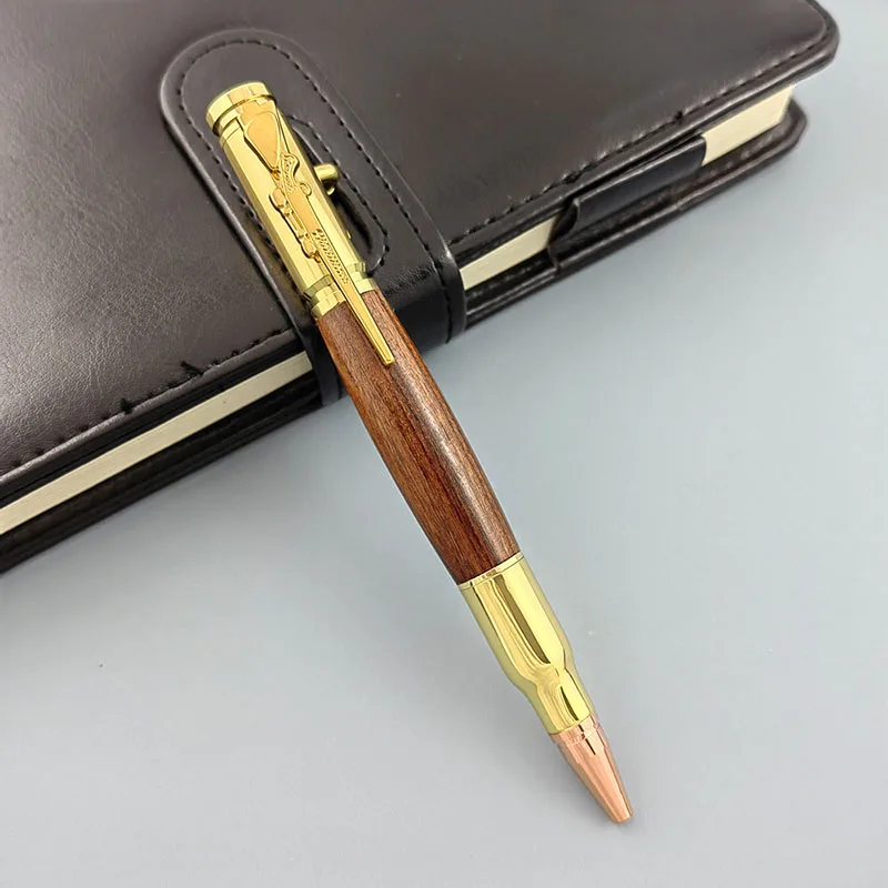 Outlet bolt wood creative decompression bullet bolt switch ballpoint pen