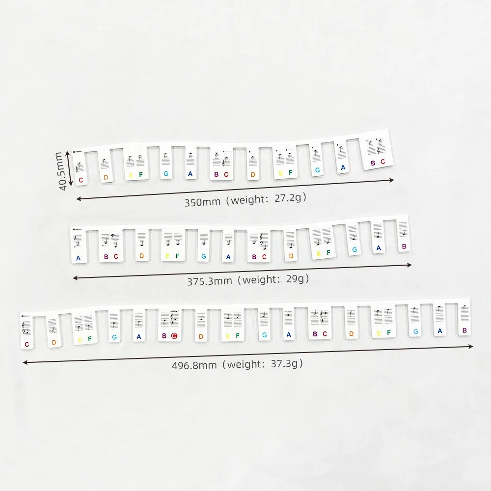 Reusable Removable Silicone Piano Note Guide Keyboard Label Stickers with 88-Key Full Size for Beginner
