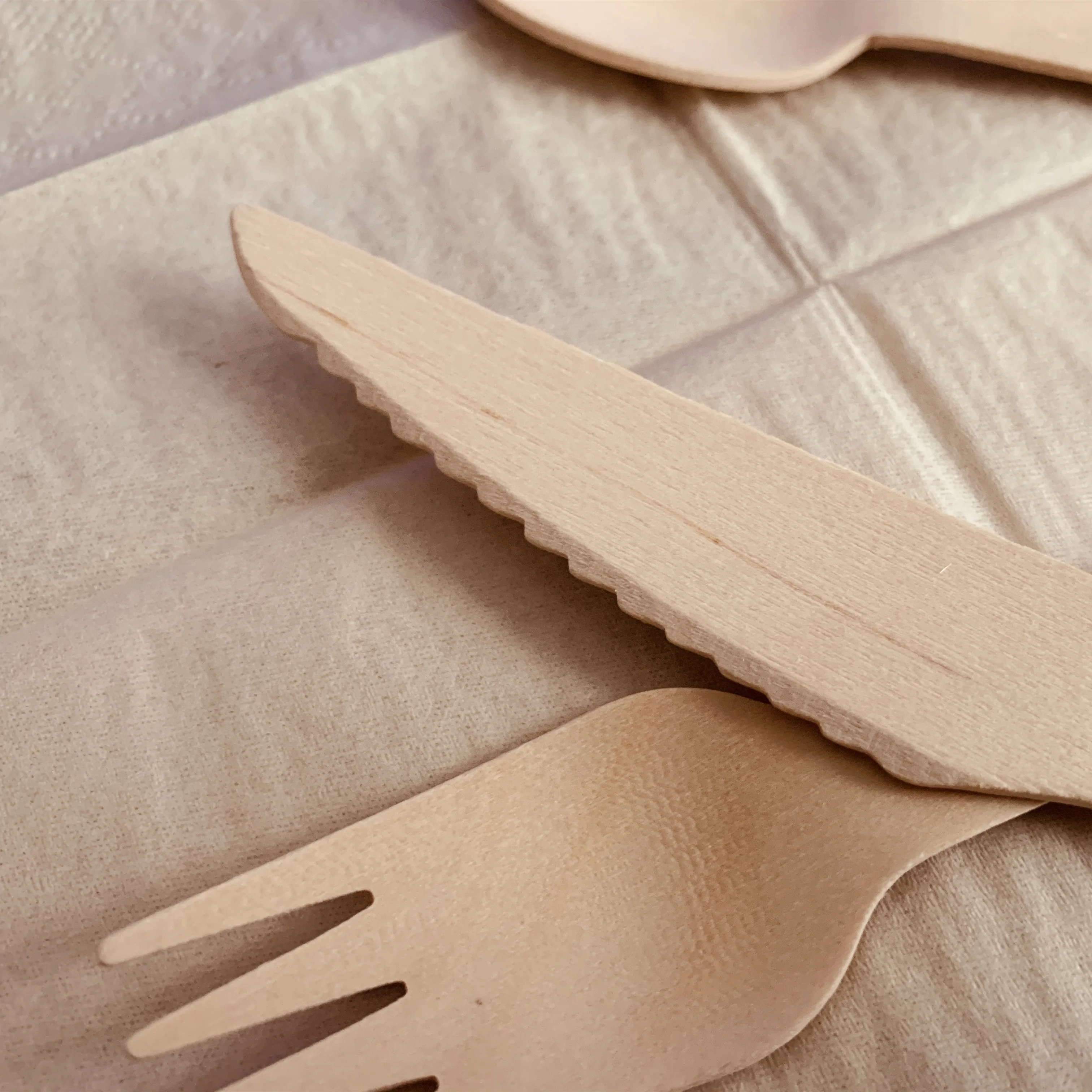 
F-S-C Birch Wood Disposable Cutlery For Restaurant Use 