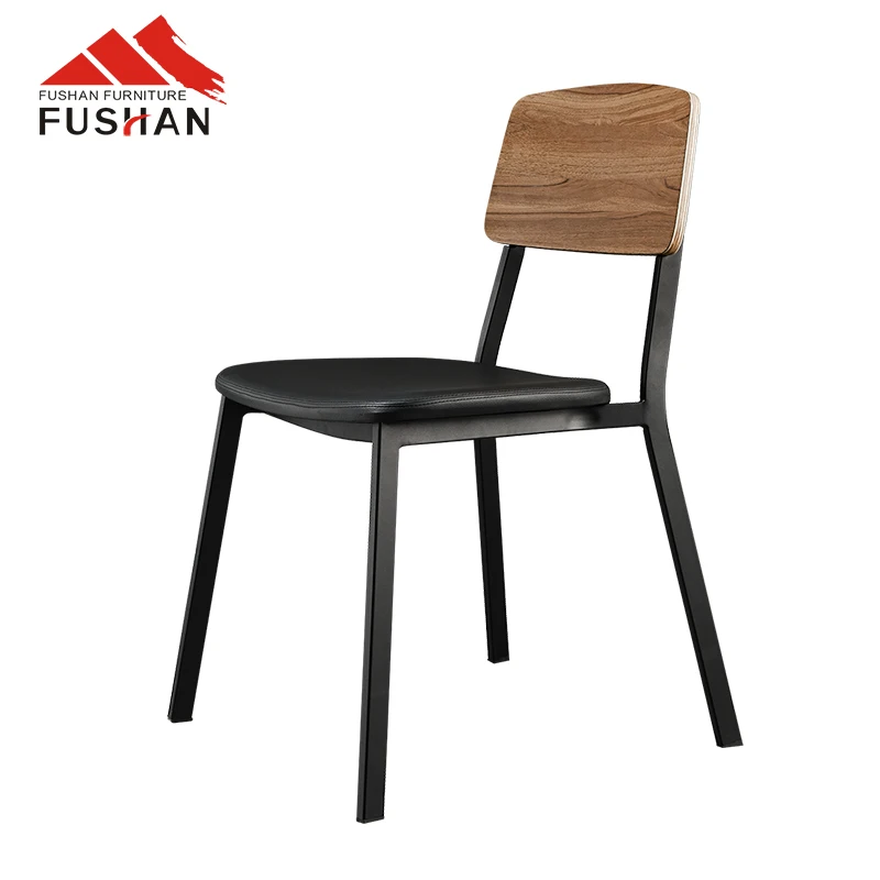 High Quality Nordic Luxury Modern Leather Seat Coffee Shop Chair With Hotel Club Restaurant Dining Chair
