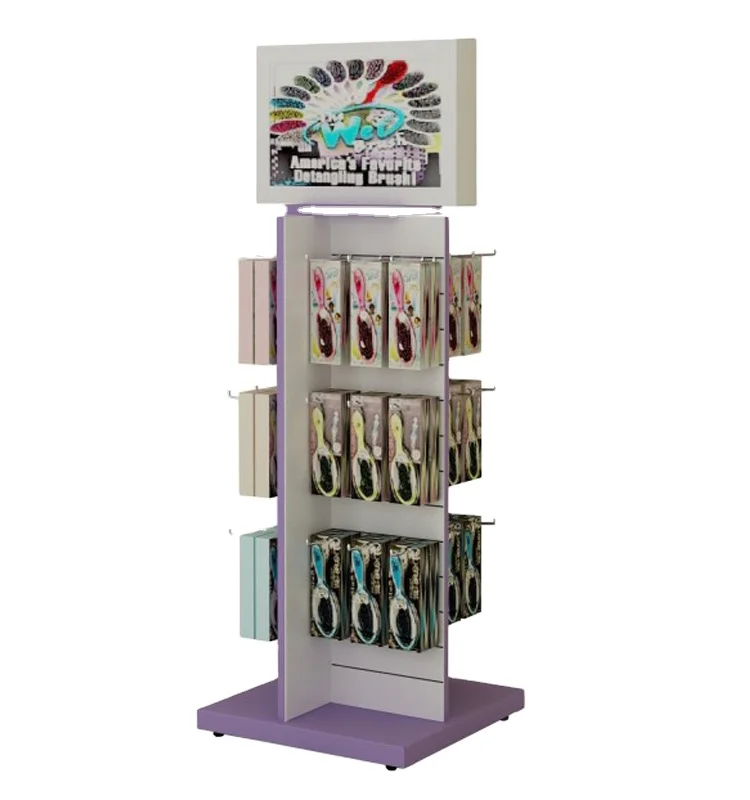 Draw Attention Cosmetics Retail Shop Stand Hair Brush Displays