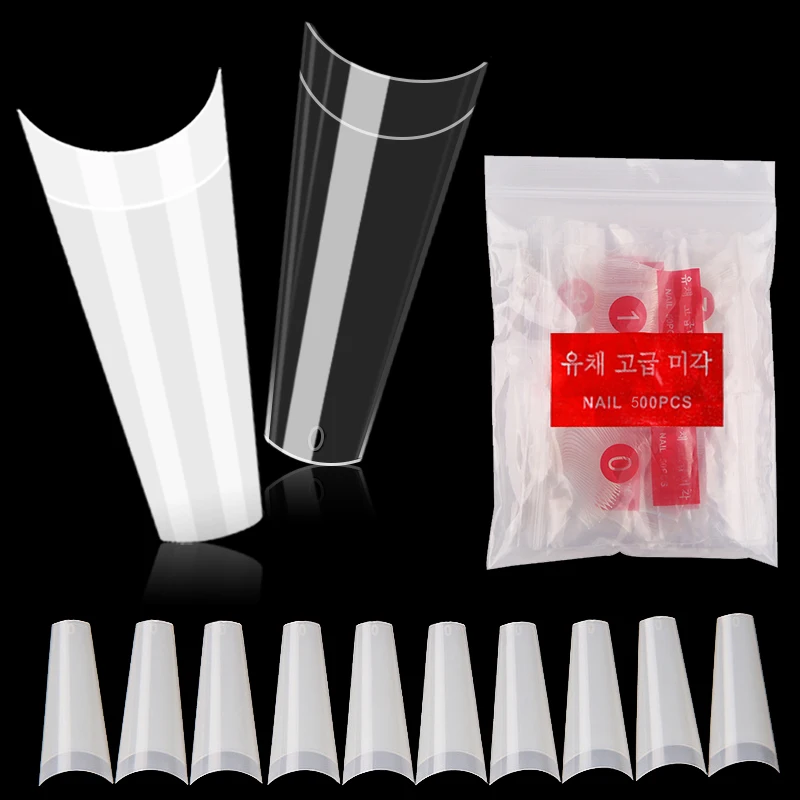 Normal Coffin Tip Flat French Regular Vicovi Tips DIY C Curve Half Cover False Coffin Nail Tips