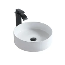 Bathroom Vessel Sink Hand Wash Basin Hot Sale Gold Oval Countertop Ceramic Black Red White Light Stone OEM Item Surface Packing