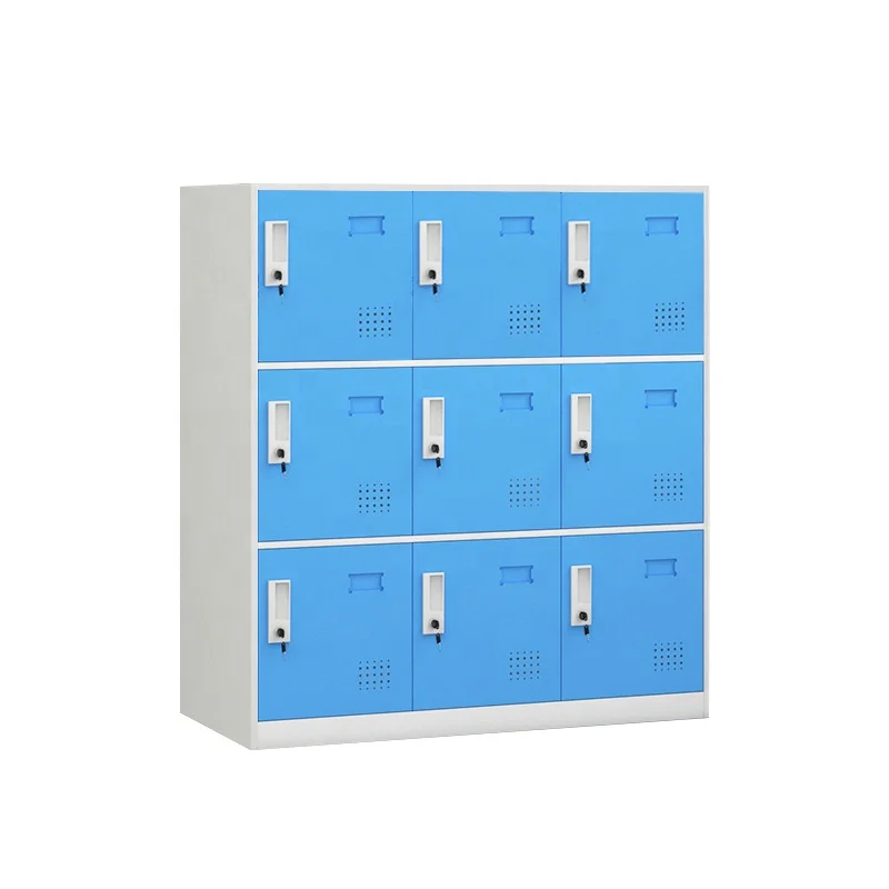Home Office Furniture Colorful Metal Storage Cabinet Multi-door 9 Door Steel Locker Cupboard