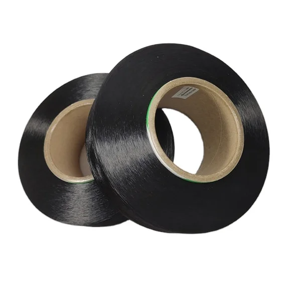 Круглая пряжа из спандекса, черная, 40D, для тонкой вязки