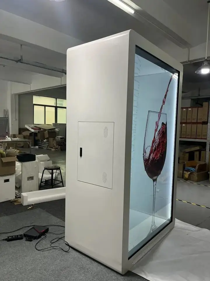 85 inch transparent lcd screen indoor capacitive touch screen big size advertising playing showcase for store window exhibitions