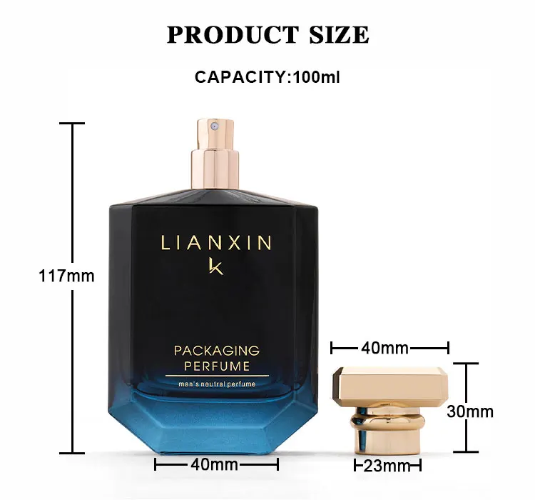 Wholesale Custom Design Glass Empty Perfume Spray Bottle Glass Perfume Bottles 100ml