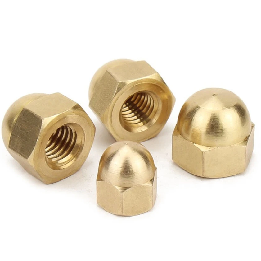 Factory Brass DIN1587 Copper Hex Domed Cap Acorn Nuts OEM Brass Hexagon Cap Nut Brass Hex Dome Nut