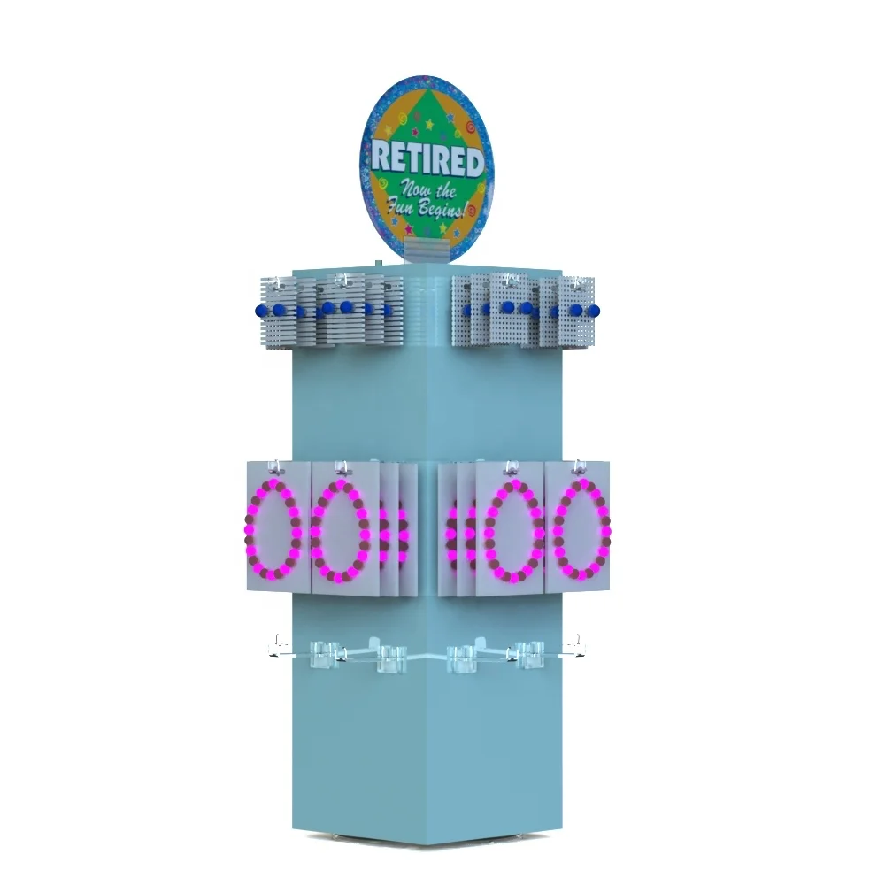 Rotatable Displays For Keychains Counter Top Plastic Key Ring Display Stand