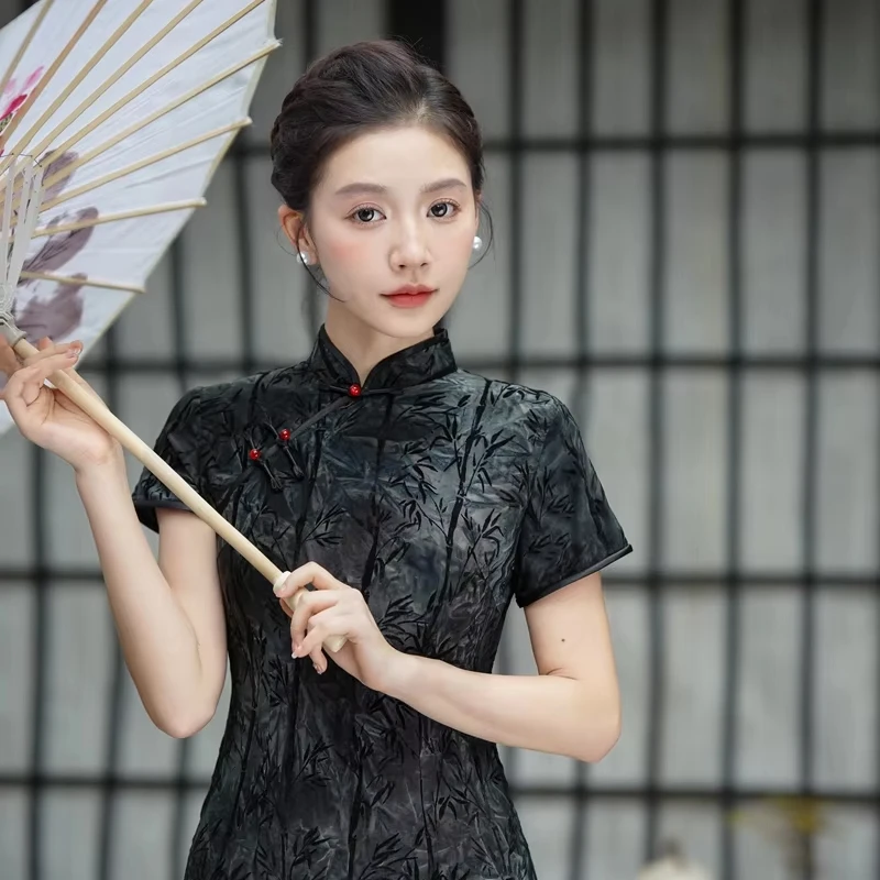 New Arrival Chinese Qipao Dress Traditional Cheongsam Dress Ladies Autumn Dresses