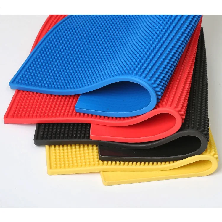 Beer Mat Heat Resistant Dishwaser Durable rubber pvc silicone Dish Drying draining Cushion Pad Table Mat Placemat Bar Table Mat