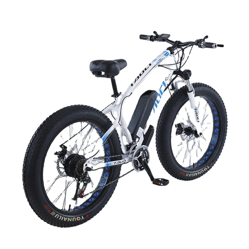 China 26 Inch Cheap Foldable Electric Fat Tire Bicycle 36v 350w Adult Electric Mountain e Bike 10ah Lithium Battery Snow Ebike
