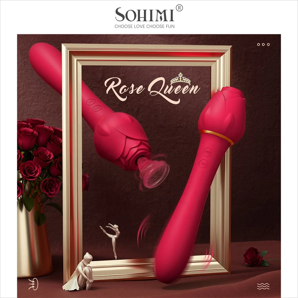 Powerful Masturbation Sex Toy G Spot Rabbit Vibrator Silicone Products Rose for