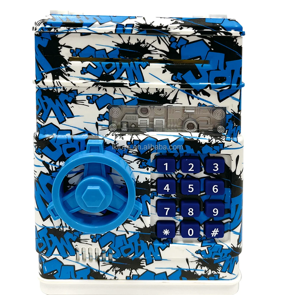 Kids Money Bank Electronic Piggy Banks Great Gift Toy  Auto Scroll Paper Money Saving Box Password Coin Bank