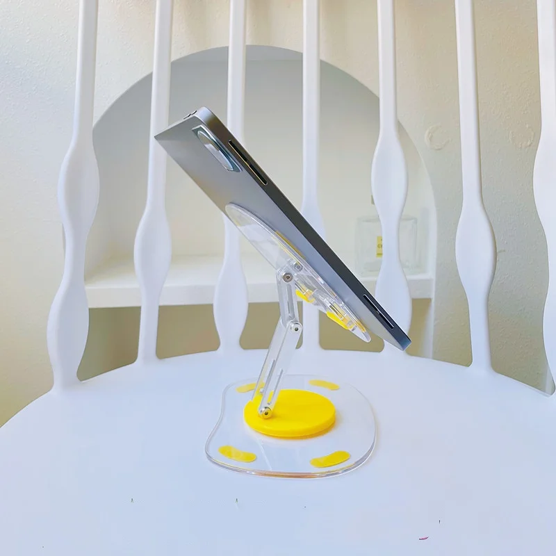 DHF1015 New arrival cartoon Kuromi Melody telescopic aluminum rack tabktop folding standing student acrylic mobile phone holder