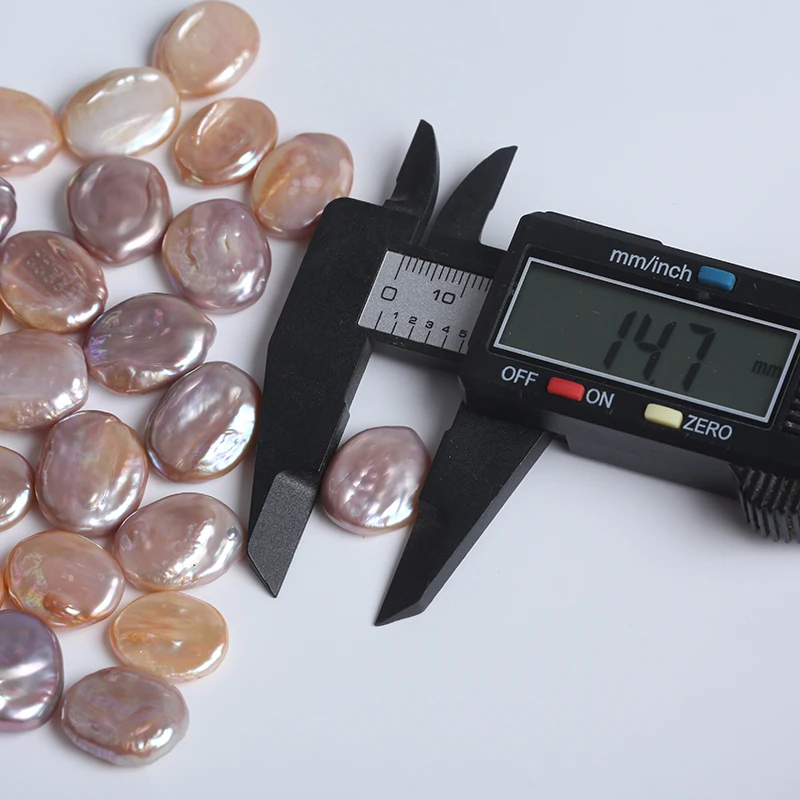 14-16mm Natural Freshwater Pearl Baroque Coin Pearl beads Loose Pearls High Luster Flawless