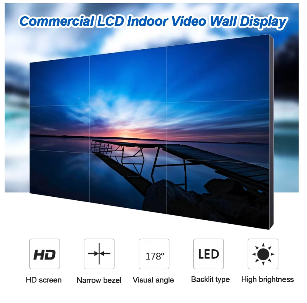 Qunmao Moq Mini 27 32 дюймов HD Wifi Android настенная видео стена 4k Сращивание экрана Cctv для концерта