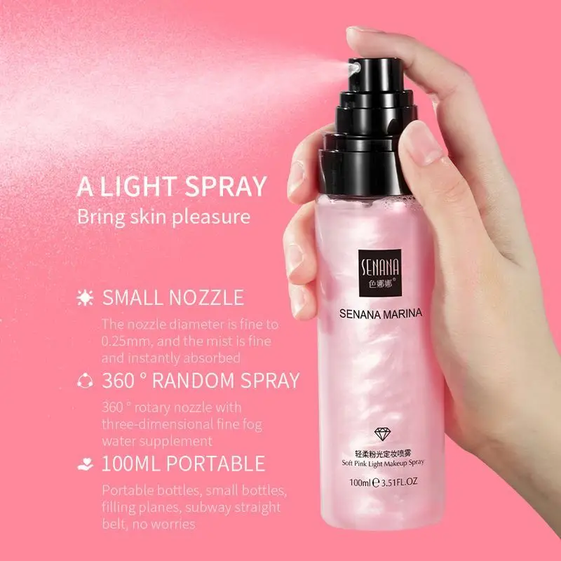 Hot sell OEM SENANA private label natural beauty waterproof cosmetics brightening skin oil control powder setting spray