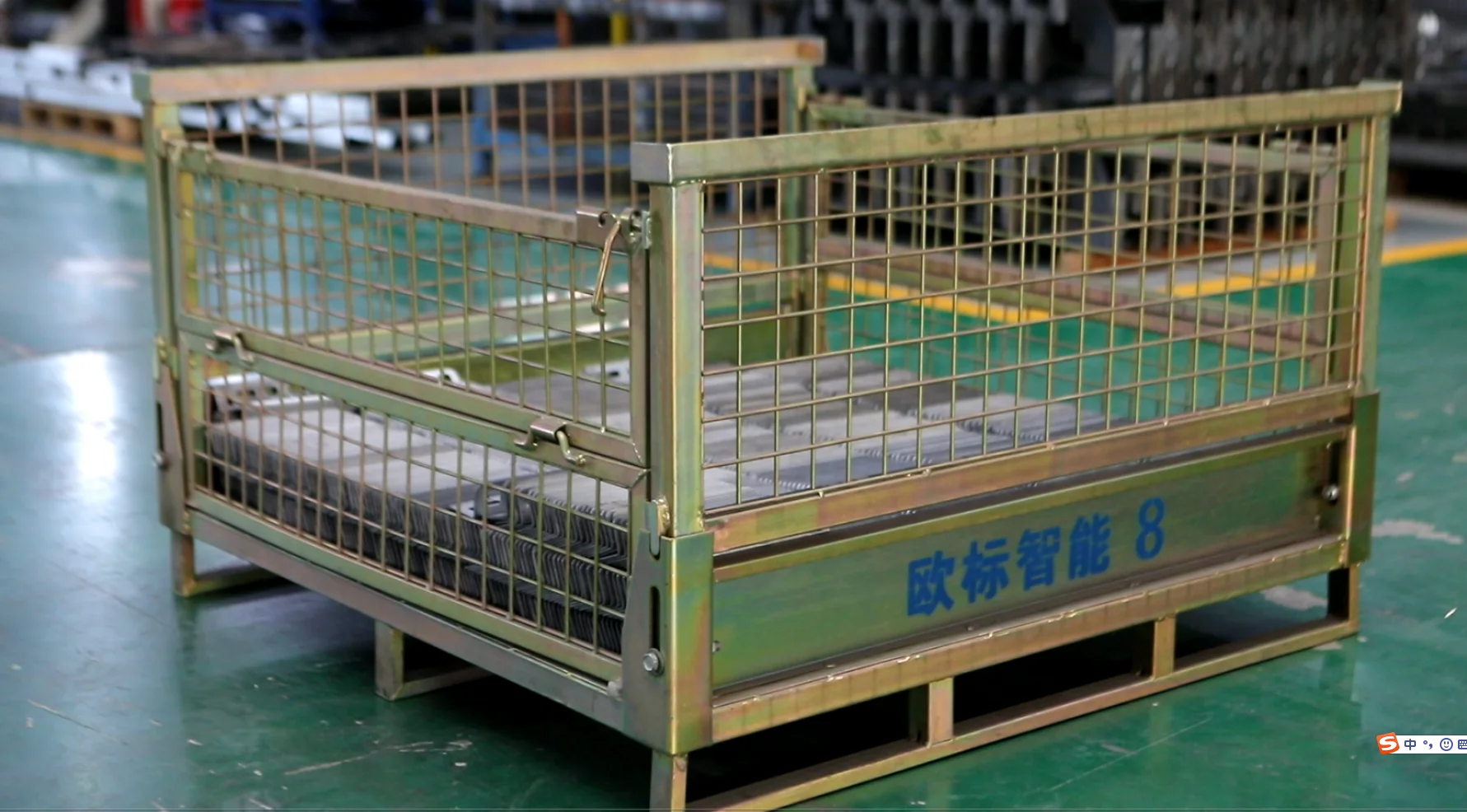 Складной передвижной популярный стальной поддон, проволочный контейнер с колесами