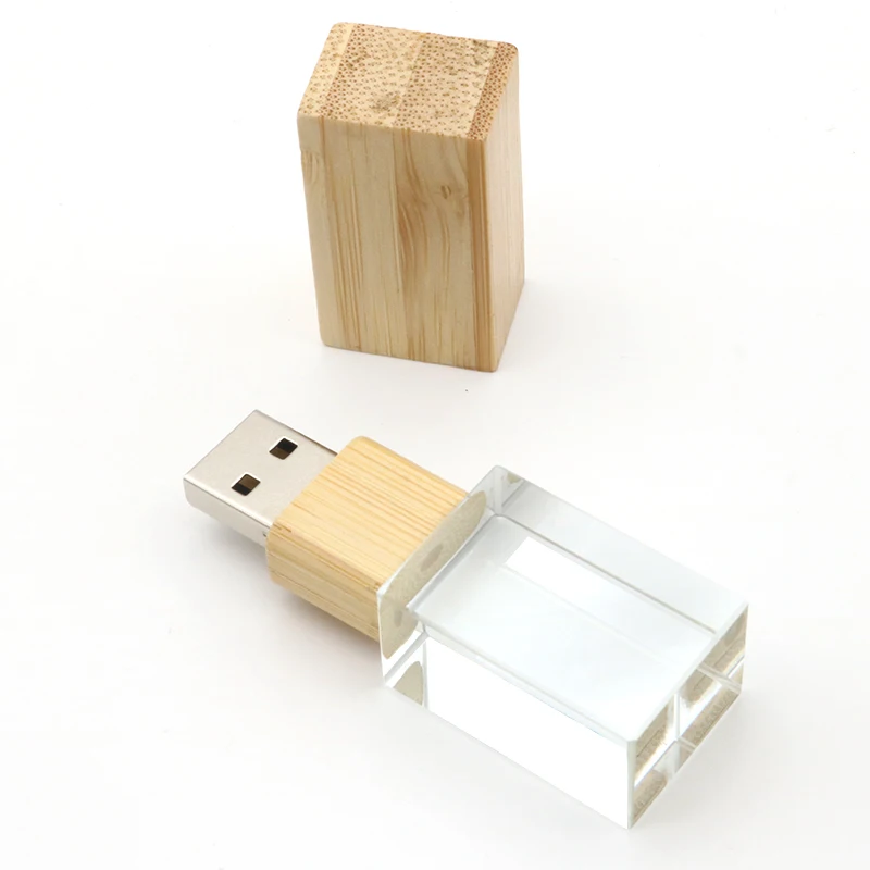 Bulk Cheapest Wedding Gifts Wood Usb Key 3.0 U Disk 4GB 8GB 16GB 32GB 64GB 128GB Crystal Wooden Usb With Box