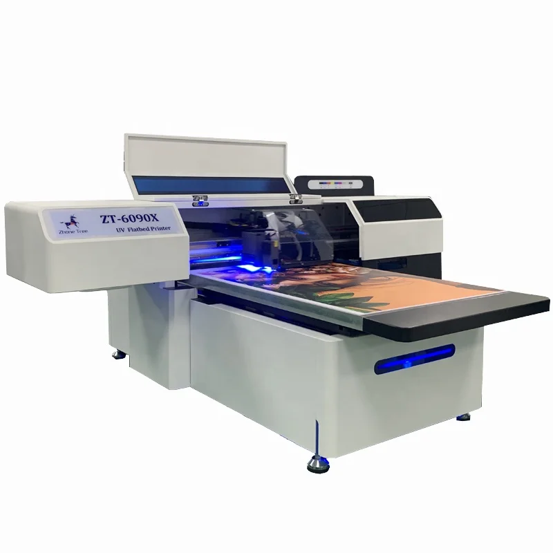 High speed printing 6090 UV inkjet transfer on different kinds of material direct to film DTF UV printers