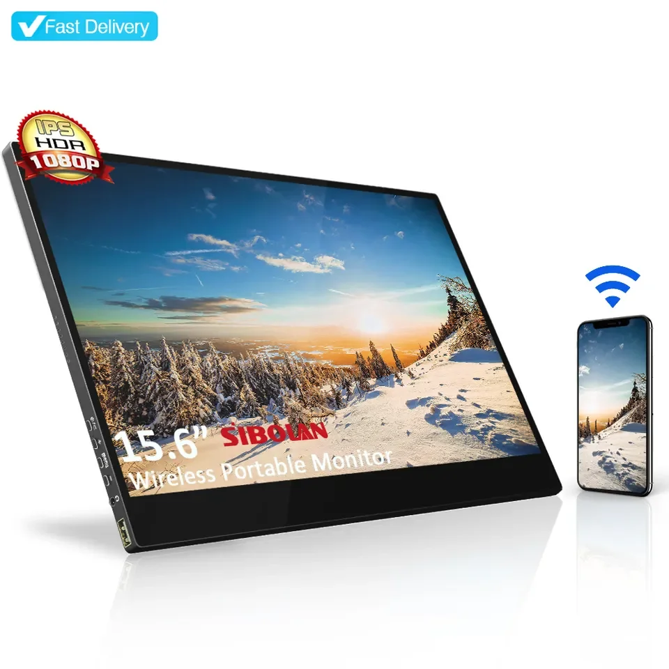 SIBOLAN 16 inch 15.6 inch touchscreen usb wireless 1080p portable touch screen gaming dual screen monitor extender 4k for laptop
