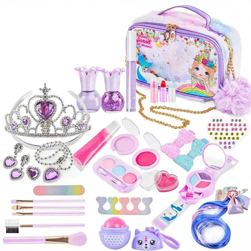 Wholesale Girl Cosmetic Pretend Play Make upToy eyeshdow nail polish lipstick Set Kids Make Up Toy sets For Girl